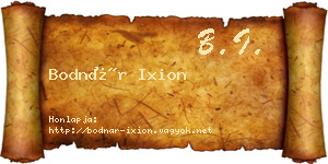 Bodnár Ixion névjegykártya